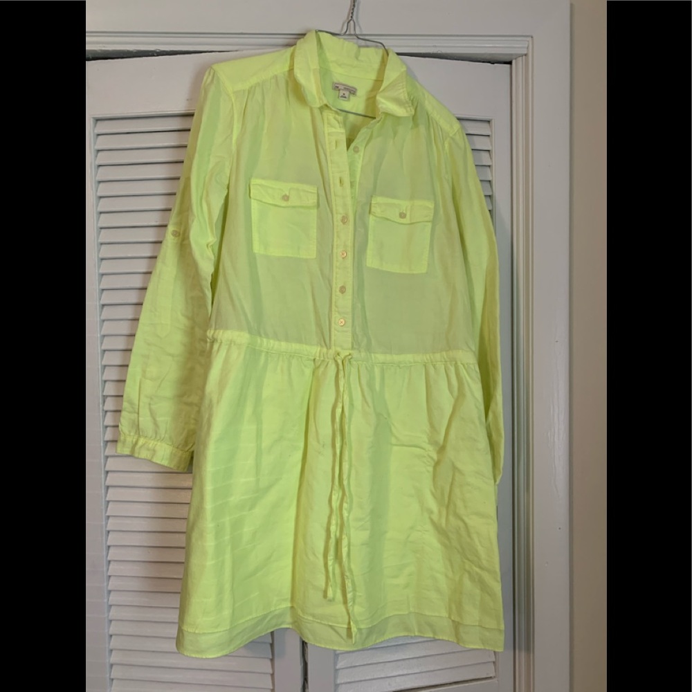 Yellow Gap shirt dress